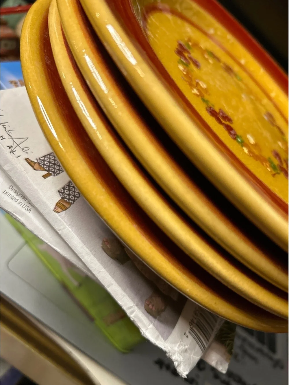Souleil de Provence x4 Vintage Ceramic Dinner Plates Set of 4